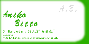 aniko bitto business card